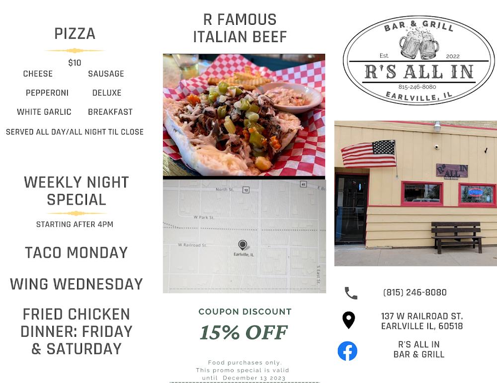 R's All In Bar & Grill Menu image 3